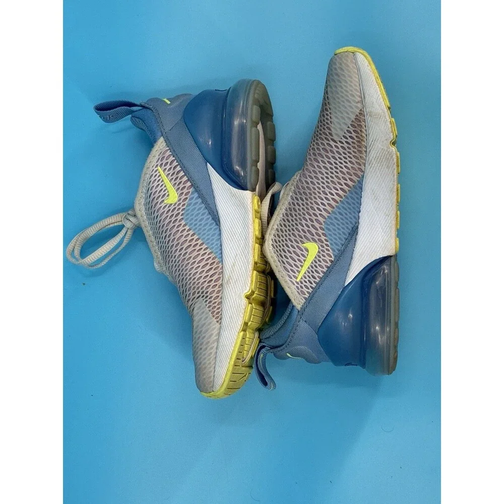 Nike Air Max 270 Sneakers White Blue Purple Volt Youth Size 12.5C IB4404-043